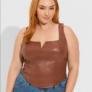 Faux Leather Cropped Tank